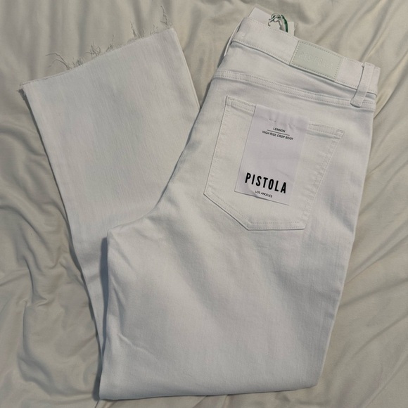 NWT PISTOLA Lennon High Rise Crop Boot - Cloud Vintage White Size 32 - Picture 5 of 7